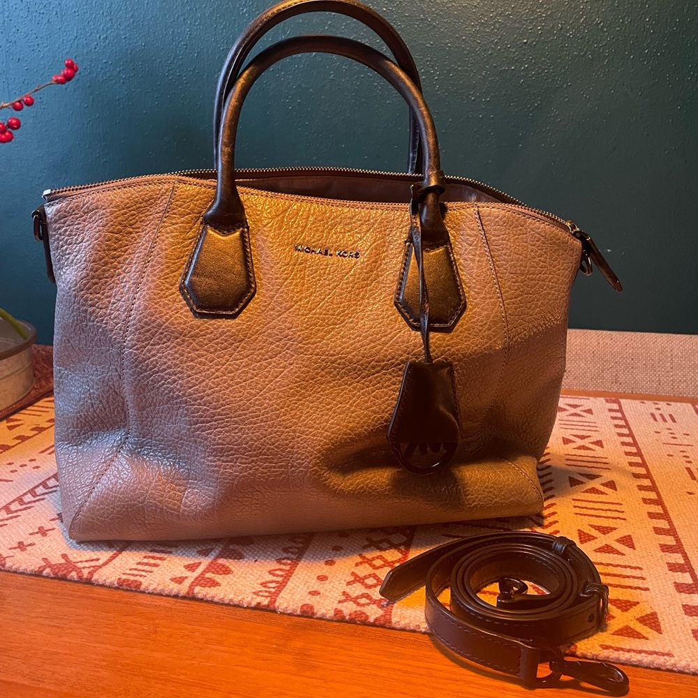 Grey Michael Kors crossover purse